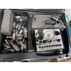 Vintage EMC Model 211 Vacuum Tube Tester with Mixed Tube Lot – Working W Manual